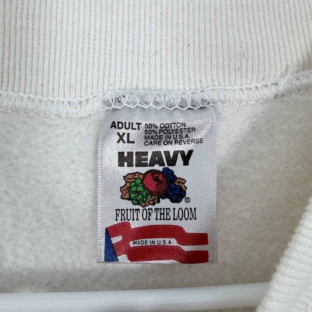 Vintage Boston Sweatshirt Mens XL Cream Massachusetts Fleece - Picture 3 of 8